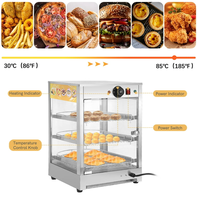 Nurxiovo 35 inch Commercial Food Warmer Countertop Pizza Warmers Display  Pastry Patty Warmer Case for Buffet Restaurant Heater Food Service, L35 x  W19