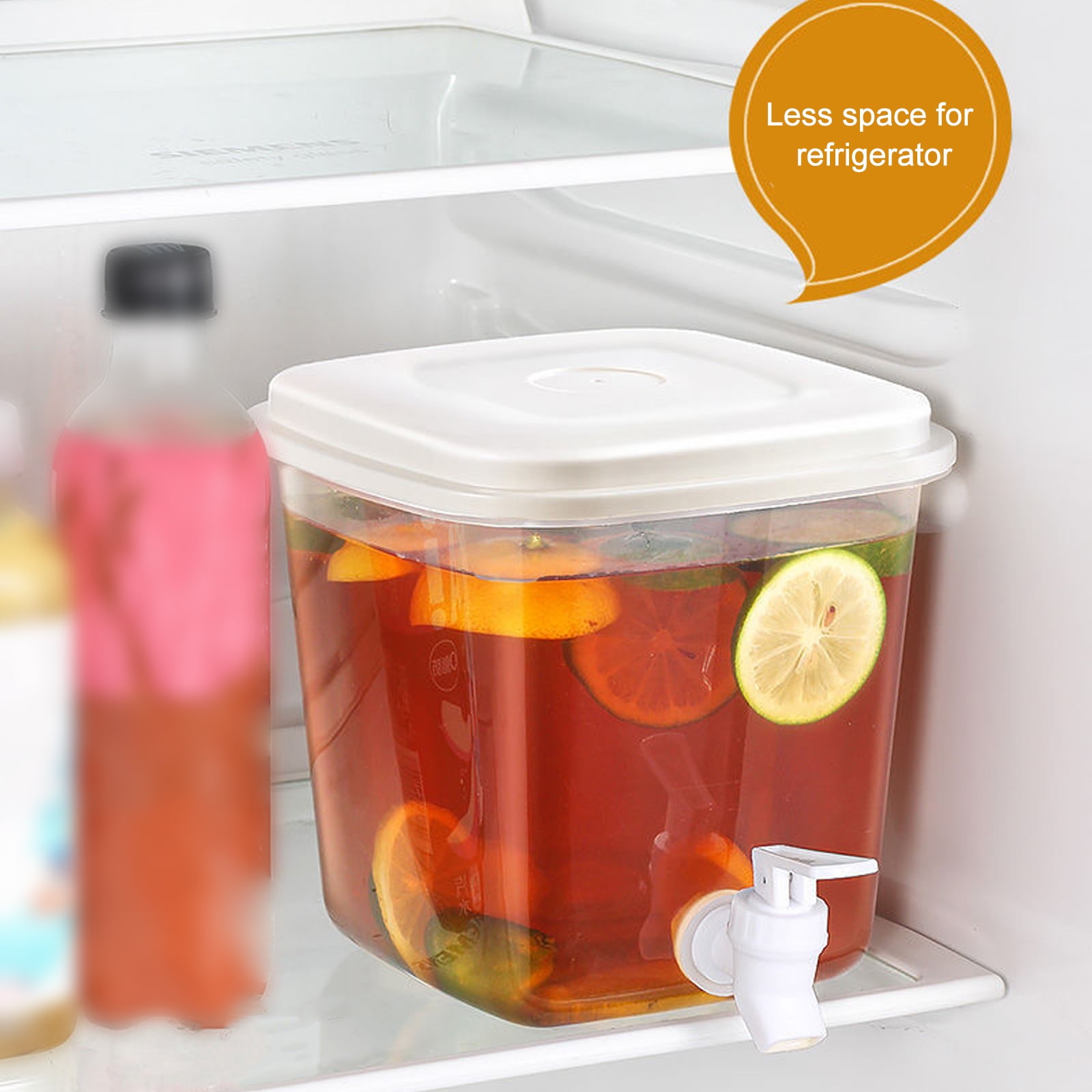 tongli 0.9 Gallon Drink Dispenser for Fridge,Beverage Dispenser with  Spigot. Milk,Lemonade Dispenser,Juice Containers with Lids for Fridge,  Parties and Dairly Use，100% Sealed and Filter Screen 