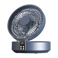 thumbnail image 2 of Wall Mounted Fan with Remote Control, Foldable Portable Fan for Bedroom, Dormitory, Desktop, Home Use - 3 Speed Adjustable, Quiet Operation, Built-in Battery, Includes Night Light (Navy/White), 2 of 6