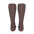 thumbnail image 6 of Rateoe Red And Orange On Blue Teal print Women's Men's Novelty 20in Crew Socks Cotton Socks Knee High Socks for Walking,Running,Nurses,Pregnancy-One Size, 6 of 8
