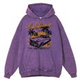thumbnail image 4 of Sudadera con capucha holgada informal para hombre, 100 % algodón, con lavado desgastado, estilo retro, para competiciones de deportes extremos de California, 4 of 4