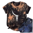 thumbnail image 4 of Camiseta con estampado de sol y luna para mujer, camiseta de manga corta con cuello redondo, camiseta informal divertida y bonita para chica adolescente OAVQHLG3B Store lin121212, 4 of 4