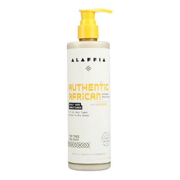 Alaffia Hair Care, Authentic African Black Soap Scalp Care Conditioner, Soothing Tea Tree & Mint - 12 Fl Oz