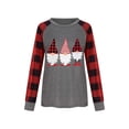 thumbnail image 2 of xiaxaixu T-shirt Imprimé Femmes Noël, Pull-Over Patchwork à Manches Longues, 2 of 10