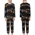 thumbnail image 3 of Renewold Matching Holiday Pajamas for Family 9-10 Kids and Teens Colorful Lights Indoor Daily Wear Multi-Season Loose Sleepwear Shirt Long Pants Set of 2, 3 of 5