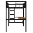 thumbnail image 6 of Bellemave Twin XL Loft Bed with Desk and LED Light, Heavy Duty Metal Loft Bed Frame with Power Outlet, Safety Guard & Ladder, Space-Saving, Noise Free, Black, 6 of 9