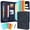 Dark Blue, variant on NATISERAUM Portfolio Binder, A4 3-Ring Padfolio with Zipper, Vegan Leather, Includes 10 Sheet Protectors & 3 Notepads, for Business, Office & Conferences