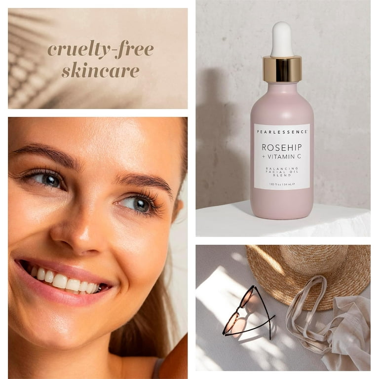 Pearlessence Rosehip Balancing Facial Oil with Rosehip Fruit Oil and  Vitamin C - Daily Hydration to Help Balance and Revive Skin - Cruelty Free  
