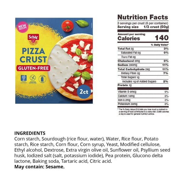 Schar Gluten Free Sourdough Pizza Crust, 2 Count for Office