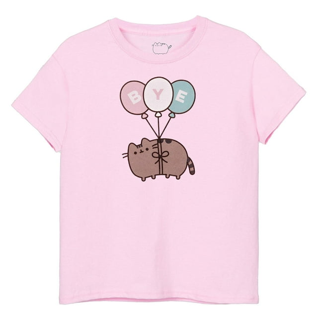 Pusheen Girls Bye Balloons Short-Sleeved T-Shirt