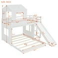 thumbnail image 2 of Harper & Bright Designs House Bunk Beds with Slide, Twin over Full Playhouse Bunk Bed, Wood Bunk Beds with Roof and Windows for Boys or Girls, White, 2 of 16