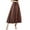 Brown, variant on HexaHive Streamer Pleated A - Line Skirt - Slim Elastic High - Waist Loose Swing Skirt