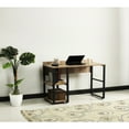 thumbnail image 3 of 58" Wooden 2 - Shelf Desk with Black Frame / Useful for Home Office Needs, 3 of 3
