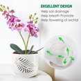 thumbnail image 6 of EFISPSS White Ceramic Orchid Pots with Tropical Palm Leaf Carving, 5+6 Inch Set of 2, Slotted Planter with Drainage Holes and Saucers, Boho Indoor Flower Pot for Healthy Root, 6 of 6