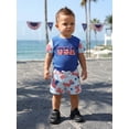 thumbnail image 6 of BemeyourBBs Toddler Baby Boy Girl 4th of July Outfit Patriot Independent Day Clothes American Flag Short Sleeve T-shirt and Shorts Set Fourth of July Toddler Baby 2 Piece Summer Outfit, 6 of 9