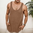 thumbnail image 2 of Telankuip See Through Sleeveless Knit Tank Tops for Men Casual Lightweight Breathable Workout Outdoor T Shirts Soft Comfy Solid Color Gym Muscle Tee 0-Brown M, 2 of 8