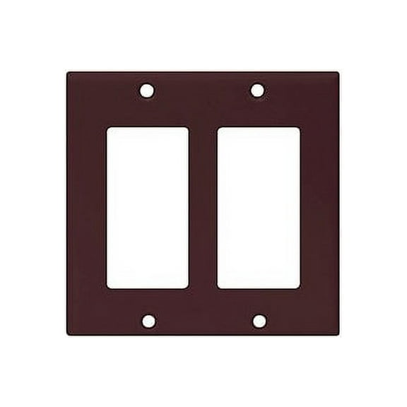 Cooper Wiring Devices 2152B 2-Gang Decorator GFCI Rocker Switch Wall Plate, Standard Size, Thermoset Plastic, Brown