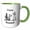 Green/White, variant on 3drose, Image of Words I Love Baseball in Black and White Hitter Catcher, 15oz Mug