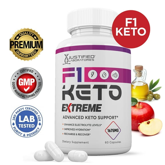 F1 Keto ACV Extreme Pills 1675mg Alternative to Gummies Dietary Supplement 60 Capsules