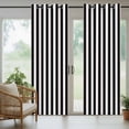 thumbnail image 4 of Simple Black White Stripes Outdoor Curtains for Patio Waterproof, Windproof Privacy Curtains with Weighted Bottom, Modern Stripes Outside Drapes for Picnic Garage Backyard Cabana 54"x95" 2 Panel, 4 of 8