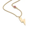 thumbnail image 2 of Lightning Bolt Charm Necklace with Gemstone, 2 of 6