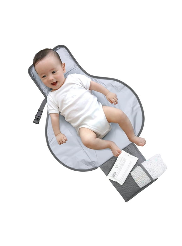 Dreambaby Fold and Go Portable Cushioned Diaper Changing Pad, Gray