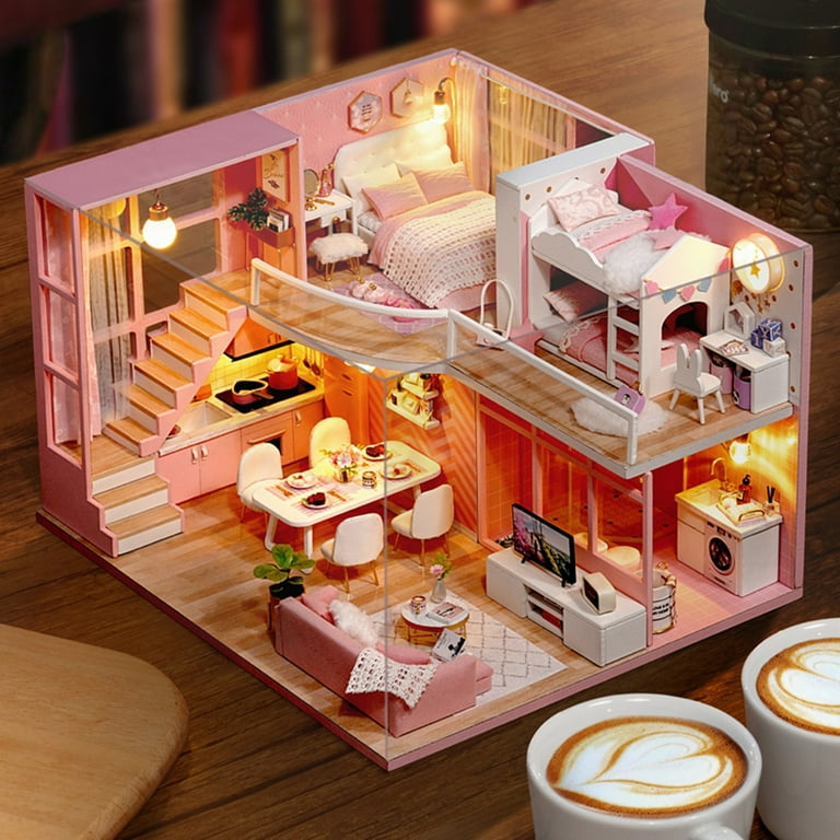 Doll House Miniature House Kit - DIY Tiny Houses Cozy Room with Miniature  Furniture, Mini Handmade Craft Ornament Hose Desk Decoration, Gift for  Teens Girls Boys, Dollhouses -  Canada