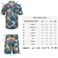 thumbnail image 5 of Fixha Men's Hawaiian Matching Set Tropical Summer Beach Button Down Short Sleeve Shirt and Shorts 2 Piece Outfits-Teal Plant L, 5 of 5