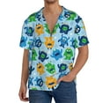 thumbnail image 1 of Fotbe Cartoon Monster Camisa Estampada de Manga Corta para Hombre, Casual de Verano, Estilo Playero, Sin Arrugas-4X-Large, 1 of 5