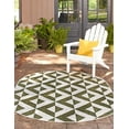 thumbnail image 3 of Rugs.com Jill Zarin Outdoor Collection Rug – 5' 3 x 8' Oval Green Flatweave Rug Perfect For Living Rooms, Large Dining Rooms, Open Floorplans, 3 of 9