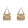 thumbnail image 1 of Bolso Mano Paja para Mujer Colo Stripe Summer Beach Bag Hombro Tejido (Caqui) Rojo, 1 of 5