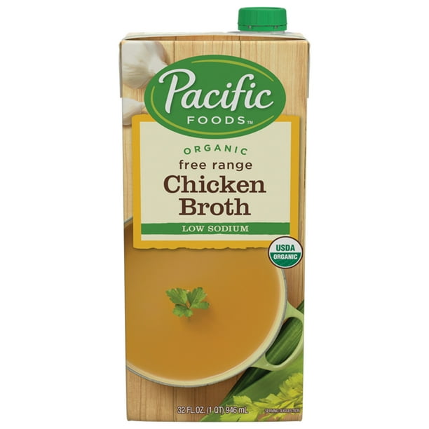 Pacific Foods Organic Free Range Chicken Broth, Low Sodium, 32oz