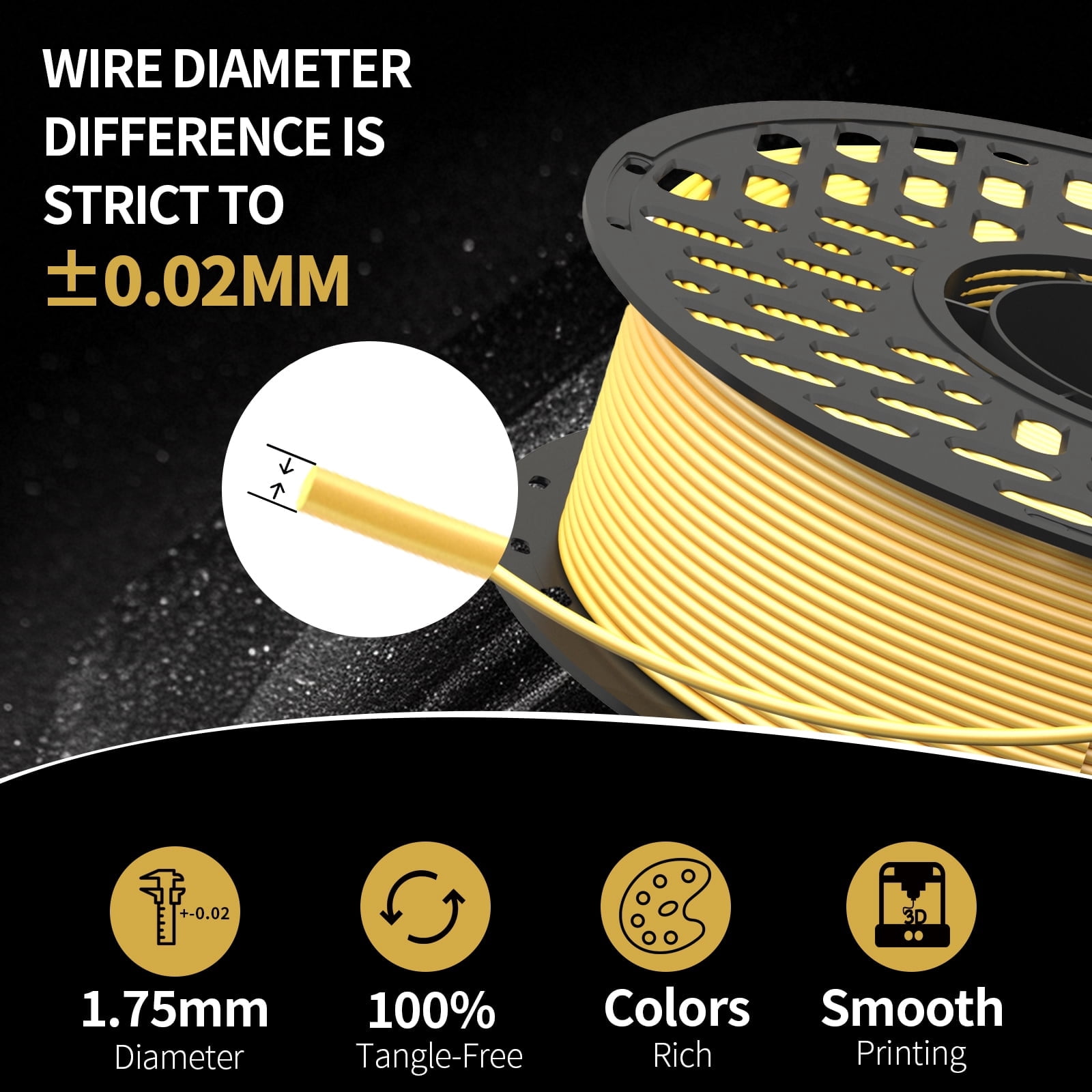 CaiLab PLA+ 3D Print Filament 2 Pack for FDM 3D Printer Printing Materials,1KG Per Spool, 1.75mm Diameter