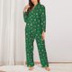 thumbnail image 2 of Fotbe Milk Tea Conjunto de Pijama de Manga Larga para Mujer con Estampado, Ropa de Dormir de 2 Piezas, Conjunto de Casa Suave y Cómodo con Bolsillos-Medium, 2 of 7