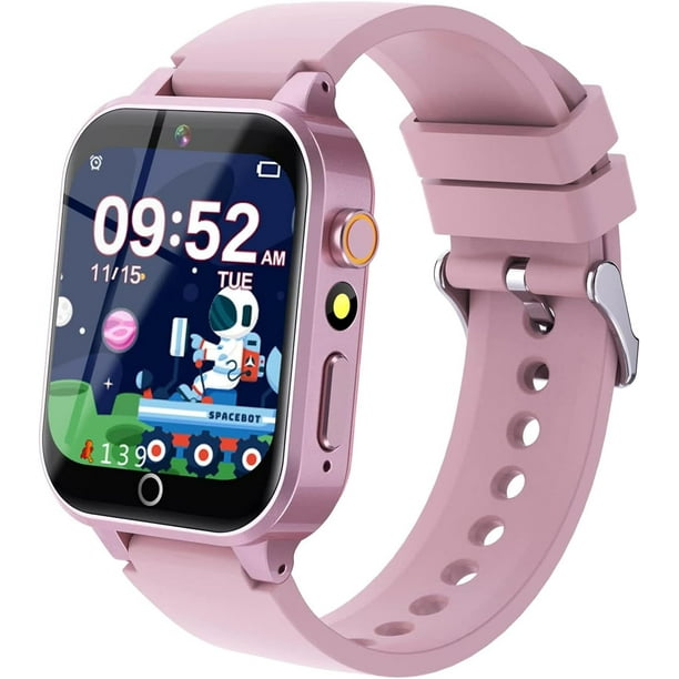 Reloj inteligente para ninos 26 juegos camara HD y reproductor de video musica MP3 control parental 13 despertador podometro relojes inteligentes impermeables IP68 rosa Walmart en linea