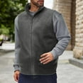 thumbnail image 2 of BiZtdJrK Mens Sherpa Fleece Vest Stand Collar Zip Up Sleeveless Solid Casual Jackets Lightweight Fall Winter Warm Vests with Pockets Dark Gray M, 2 of 4