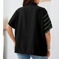 thumbnail image 3 of ZQUUVOU Women's Plus Size T-Shirt Turndown Collar Short Sleeve Pocket Blouses Black (XL), 3 of 3