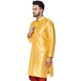 thumbnail image 2 of SKAVIJ Men's Art Silk Indian Wedding Long Kurta Regula Fit (Medium, Gold), 2 of 5