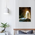 thumbnail image 4 of Christian Jesus Wall Art Jesus Leaves the Tomb Canvas Painting Resurrected Savior Leaves the Tomb Posters Prints He Is Risen Pictures for Church Home Bedroom living room Home Wall Decor Framed, 4 of 5