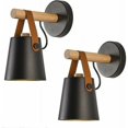 thumbnail image 1 of Juego de 2 apliques modernos E27 estilo metal hierro forjado cinturón de madera accesorio de iluminación industrial PR sala de estar, dormitorio, cocina, comedor, pasillo, escalera, cafetería (sin, 1 of 5