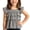 Black, variant on Girls Black Gingham Ruffle Sleeveless Blouse Square Neck Tie Back Cotton Polyester Blend Top,Size 5 T