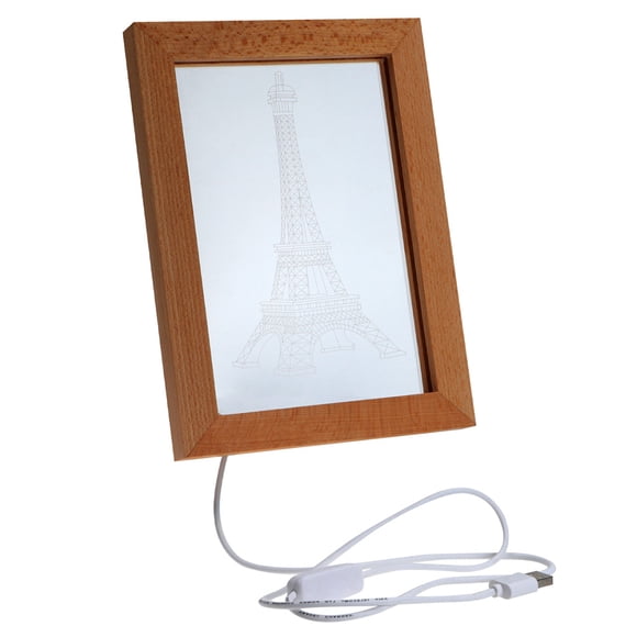 KONTONTY LED Picture Light Photo Frame Lamp Acrylic Lighting for Banquet 1Set
