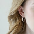 thumbnail image 2 of Alexcraft Teardrop Hoop Earrings for Women - 14k Gold Plated Large Oval Pull Through Hoop Earrings Lightweight Jewelry Gift for Women Teen, 2 of 7