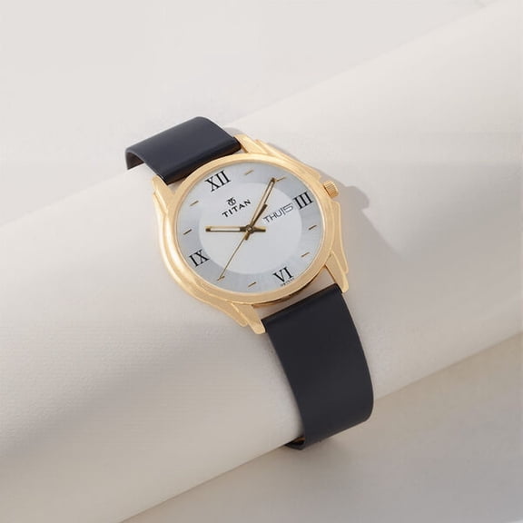 Titan Quartz Analog with Day and Date Silver Dial Leather Strap Watch for Men 