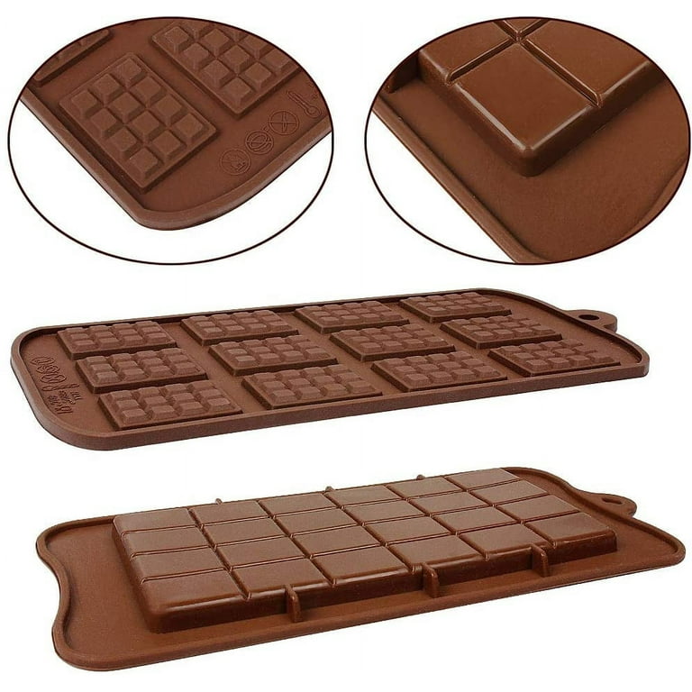Silicone Chocolate Molds 6 Pcs Non Stick Mini Chocolate Bar Two Different  Types Brown Also Ice Cube Molds Candy Chocolate Baking Kitchen Molds