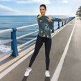 thumbnail image 6 of FORMRS Womens Long Sleeve Shirts UPF 50+ Sun Protection Quick Dry Fishing Hiking Tops, Size S-2XL, Green Dragon Flowers, 6 of 8