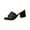 Black, variant on Womens Plus Size Print Slides Square Toe Block Heel Height Increasing Comfort Sandals
