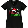 thumbnail image 3 of Inktastic Mimi Claus with Christmas Santa Hat and Snowflakes Women's Plus Size V-Neck T-Shirt, 3 of 5