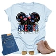 thumbnail image 3 of July 4th Shirt, Independence Day Wild Flower Mickey Unisex Shirt Short Sleeve T-Shirt ( XX-Large, Light Blue), 3 of 4