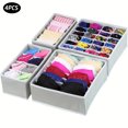 thumbnail image 2 of Divisores de lona plegables SHAOSZC con múltiples compartimentos - Juego de 4 cajones de tela no tejida gruesa para organizar ropa interior, calcetines y otras prendas., 2 of 7